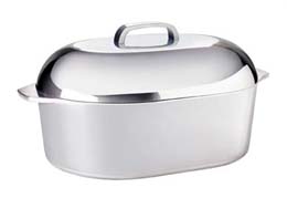 HEAVY CAST ALUMINUM COVERED OVAL ROASTER  13.5 QT.